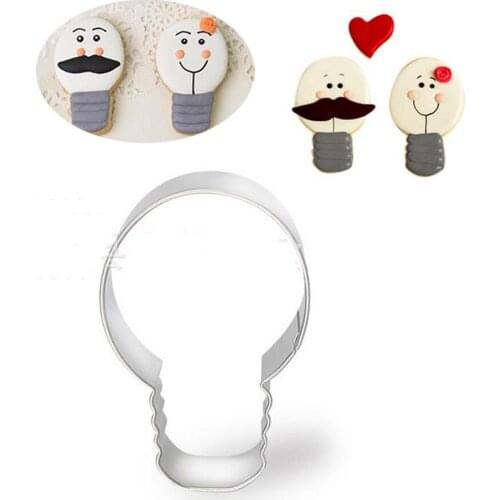 1pcs patisserie reposteria gateau couple light bulb Mold Metal Sugarcraft Cookie Cutter Fondant Cake Decor Biscuit Pastry Mould