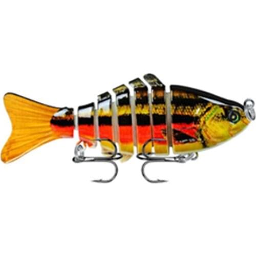1PCS Lifelike Eyes 7 Segment Bionic Bait Treble Hooks Fishing Lure Multi-section Sports Entertainment