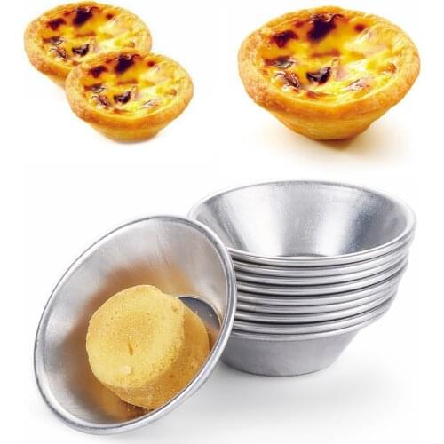 10pcs Egg Tart Mold Cake Aluminium Alloy Tart Mould Baking Tool