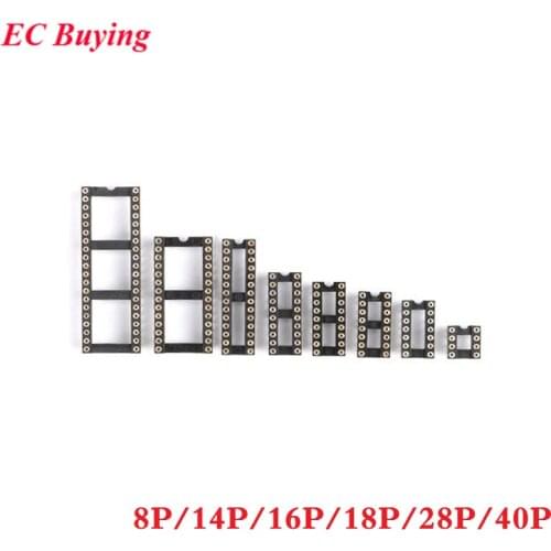 10pcs/lot Connector IC Socket DIP8 DIP14 DIP16 DIP18 DIP20 DIP28 DIP40 Connectors DIP Socket 8P 14P 16P 18P 20P 28P 40P Pin