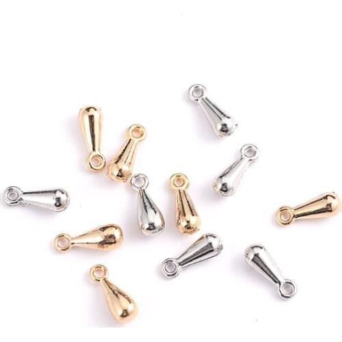 20pcs Mini Water Drop Pendant Charms for Earrings Making Accessories DIY Stud Earring Gold Metal Jewelry Findings