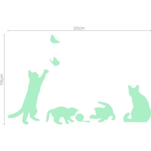 3207 18cm*30cm cat Luminous generation finely carved removable wall stickers for stylish childrens room