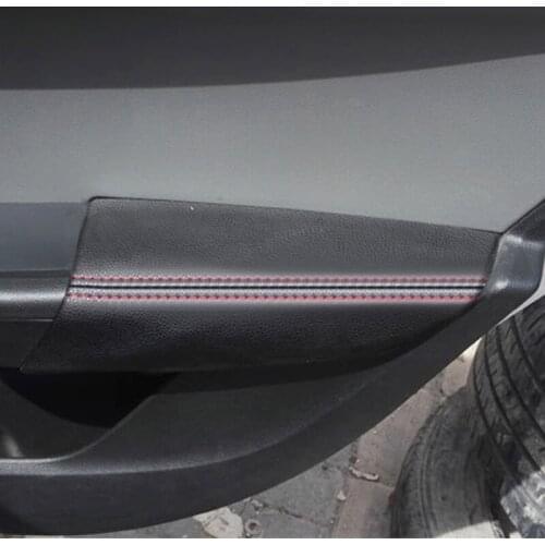 4pcs soft leather door armrest panel cover for Skoda Octavia A7 2015 2016 2017 interior door armrest cover accessories