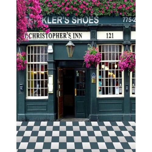 5x7ft Pink Flowers Blue Photography Backdrops Photo Props Studio Background