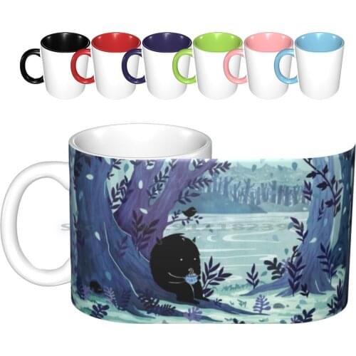 A Quiet Spot Of Tea Ceramic Mugs Coffee Cups Milk Tea Mug Monster Tea Food Drink Watercolor Tree Forest Nature Environmental