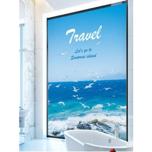 Sea ball decorative frosted glass film translucent opaque home bathroom toilet window sticker shading window paper