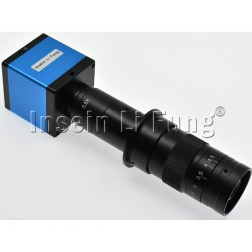 HD 1/2 Inch Image Sensor 1080P 60fps HDMI USB Microscope Camera+10X-180X Adjustable Magnification 25mm Zoom C-mount Lens