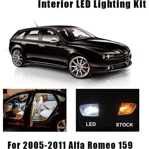 14 Bulbs White Canbus LED Interior Reading Light Kit Fit For Alfa Romeo 159 2005-2008 2009 2010 2011 Door Trunk Glove Box Lamp