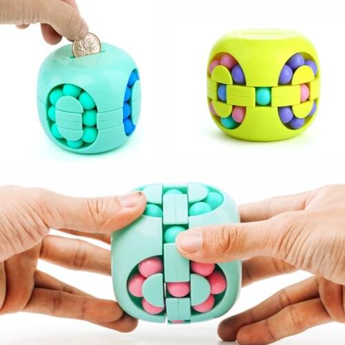 Stress Relief Cube Antistress Toys for Children Development Piggy Bank Adult Fidget Spinner Spinning Bead Kids Educational Gift