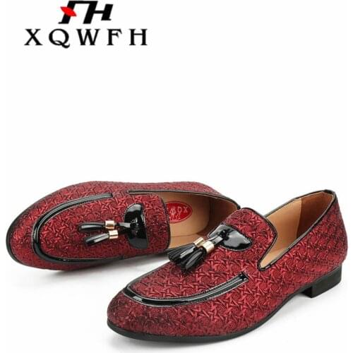XQWFH Luxury Brand Alligator Fashion Casual Men Shoes Mens Genuine Leather Shoes Size 5.5-13.5 Slip-on Driving Shoes Men