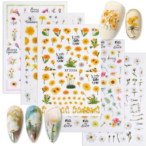 Nail Art Transferable Stickers Foil For Summer Nail Decorations Or Accessories Summer Sun Flower