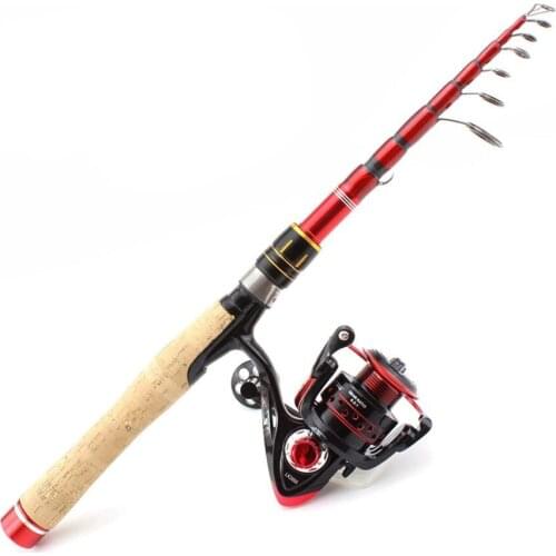 NEW 1.6M 1.8M 2.1M 2.4M 2.7M Portable Telescopic spinning Fishing Rod and reel Set Travel fishing fish Free gift
