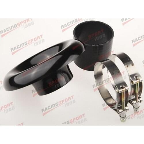 New 4" black UNIVERSAL VELOCITY STACK FOR COLD/RAM ENGINE AIR INTAKE/TURBO HORN