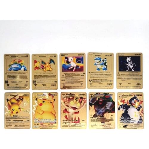 New French pokemon kaarten Version Pokemon VmaxCard Charizard Mewtwo Pikachu Collection Battle Carte Trading Game Metal Toy Gift