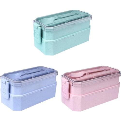 New Lunch Box For Kids Children Wheat Straw Heated Food Container Thermos Boxing Portable Kitchen Organizer Bento Box