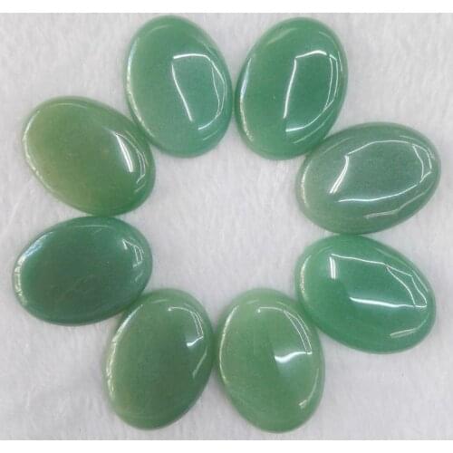 Wholesale 10pcs/lot 30x40mm Natural green Aventurine stone beads Oval CAB CABOCHON teardrop stone beads Free shipping
