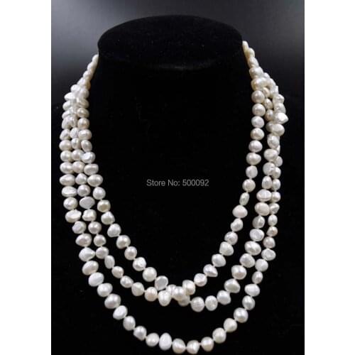 47" long 7-8mm Baroque freshwater pearl necklace
