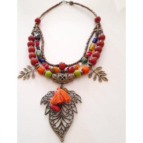 Goodtime Leaf Necklace Basement Beads Ladies Handmade Jewelry