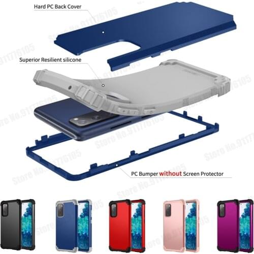 Shockproof Armor Case For Samsung S20 FE S21 Plus A71 A51 5G PC Back Cover For Galaxy A72 A52 A21 A11 3 in 1 Hybrid Phone Case