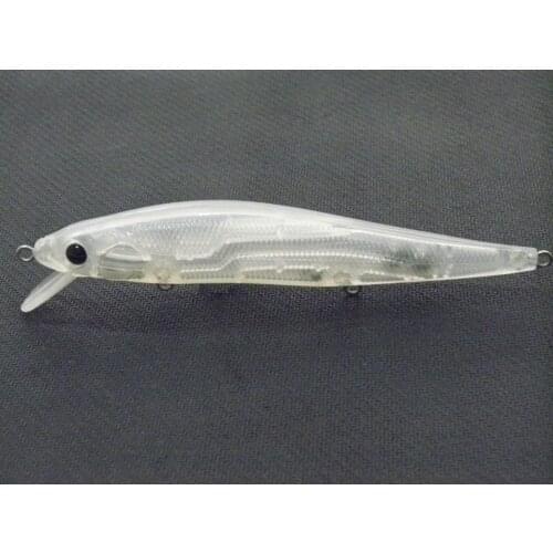 WLure 10 pieces Transparent Plastic Unpainted Fishing Lure Long Casting with Weight Transfer System UPM589