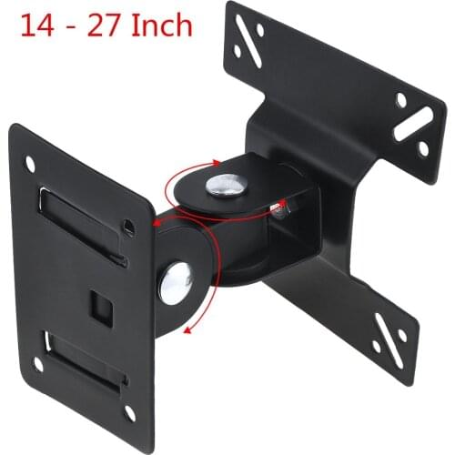 15KG Adjustable TV Wall Mount Bracket Flat Panel TV Frame Support 180 Degree Rotation for 14 - 27 Inch LCD LED Monitor Flat Pan