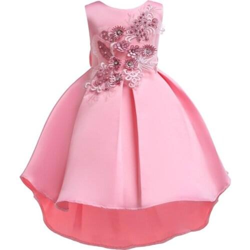 Girls Pink Dress 2019 Kids Party Dresses For Girls Girl Princess Dress Girl Embroider And Beaded Dress For 100-150cm