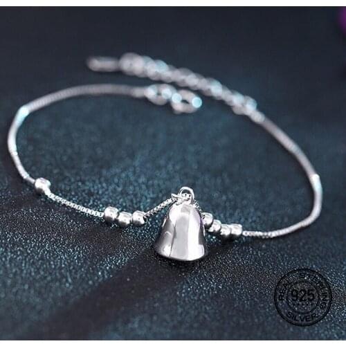 S925 Silver Lucky Bell Charm Bracelet For Women Multiple Beads Extension Chain Adjustable Concise Classic Female Wedding Jewelry