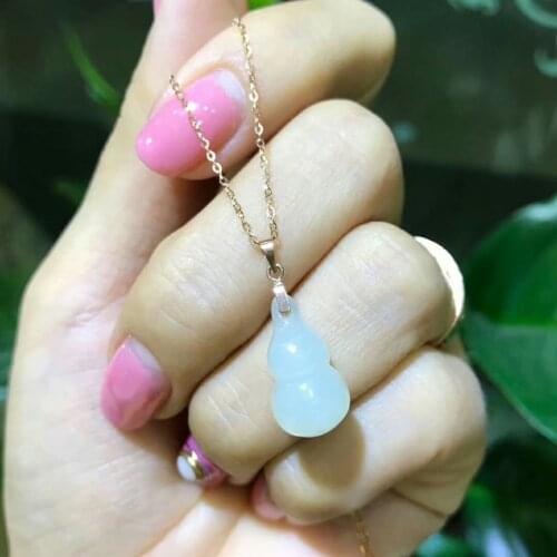 SHILOVEM 18k white gold natural White Jasper pendants none necklace gold classic wholesale Fine women gift mymz8.516.5hby