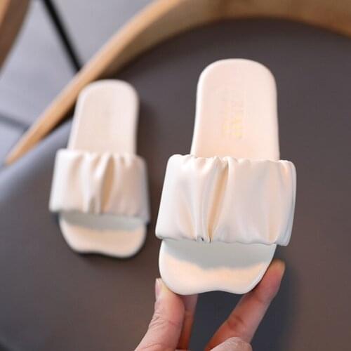 Summer Girls sandals Fashion Slippers Shoes 2021Cute Open Toe Low Platform Slides for Big girl house indoor Flat Beach slides