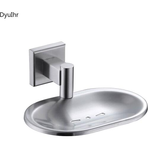DyuIhr Modern Simple 304 Stainless Steel Oval Drainable Soap Dish, Bathroom Toilet Soap Dish, Bathroom Accessories