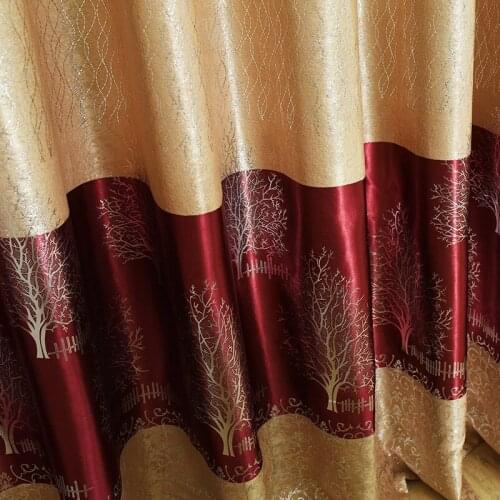 Modern Red Gilding Silver Blackout Fabric Curtains for Living Room Bedroom Window Treatment Curtain Can Be Customized Drapes