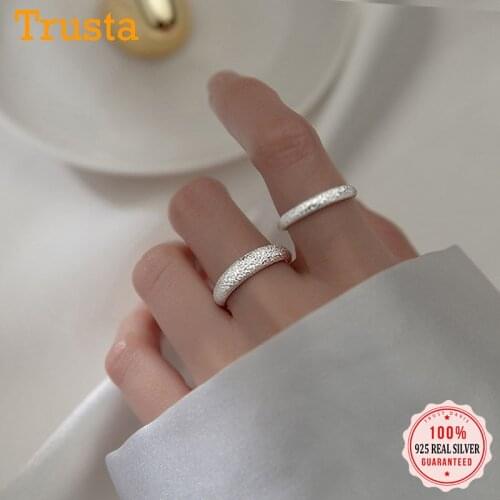 Trustdavis Trendy 925 Sterling Silver Fashion Sweet Twinkling Opening Finger Rings For Women Wedding Party Fine Jewelry DB1350