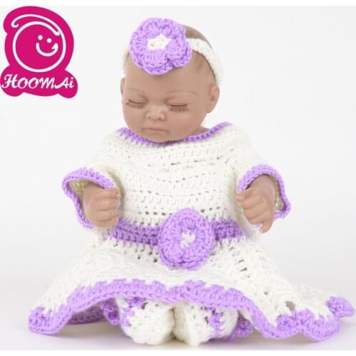 High Quality Lifelike Bebe Reborn Dolls 10" 25 CM Full Silicone Newborn Babies Doll Toy With Painted Hair For Kids Birthday Gift