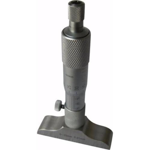High-quality Depth Micrometer 0-25mm 0.01mm Machinist Mic Gauge Gage Tool Gague Caplier Micrometer Measuring Tools