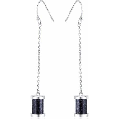 Fashion Long Drop Earrings For Lady Real 925 Sterling Silver Earrings Elegant Fine Jewelry For Gift 2019 Original Design Jewelry