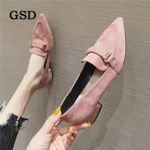 Women Pumps Fashion Brand Low Heels Autumn Shoes Woman Pointed Toe Shallow Slip On Office Work Women Shoes