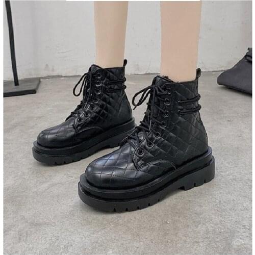 Winter Women Cotton Boots Plus Velvet Leisure Comfortable Warm Fashion Design Ladies Thick Booties Outdoor Female Beige Shoes