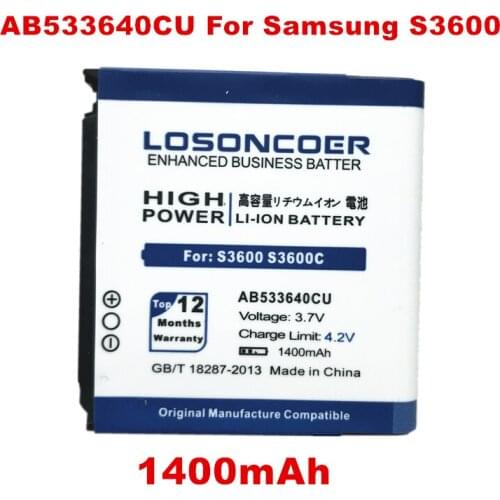 AB533640CC 1400mAh AB533640CU Battery for samsung S3600,S3600C,SGH-F330,SGH-F338,SGH-F490,SGH-G400,SGH-G600,SGH-J630,SGH-J638