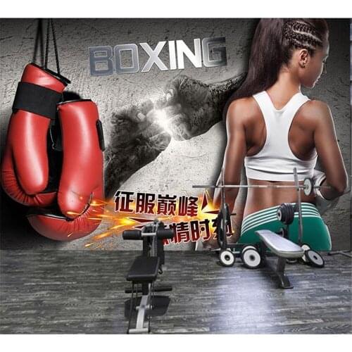 Beibehang HD retro personality boxing beauty gym tooling background decoration painting custom 3D wallpaper papel de parede