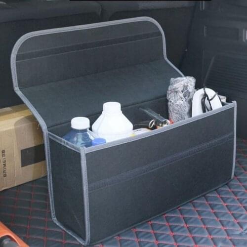 Grey Large Anti Slip Car Trunk Bag Storage Organiser Case Tool Boot Holder Universal Soft Stowing Tidying Bags Tote Box Case