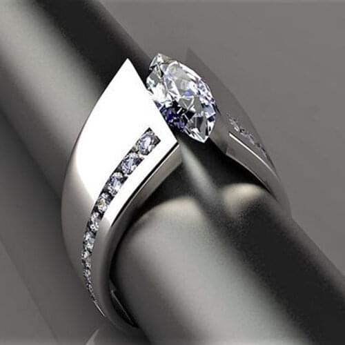 YOBEST Big Zircon Stone Rings For Women Girls Lover Silver Color Female Engagement Wedding Ring Fashion Party Knuckle Jew
