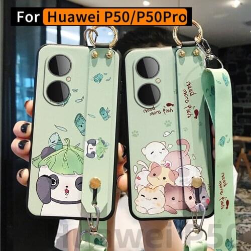 Huawei P50 Phone Case Crossbody Phone Bag Huawei P50pro Protective Case Halter Cute Cartoon Phone Case