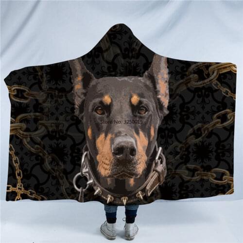 Dropshipping Pet Dog Collection Hooded Blanket Hippie Pug Sherpa Fleece Wearable Blanket Husky Dachshund Throw Blanket 150x200cm