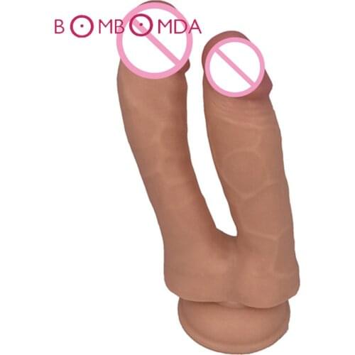 Double Dildo Stimulate Anal Plug Vaginal G spot Massager Huge Dildo Female Masturbation Adult Product Sex Toys For Lesbian Woman
