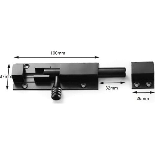 Good Quality Home Gate Safety Lock Hardware Room Bolt Door Sliding Door Window Solid Black Aluminum Alloy Door Latch