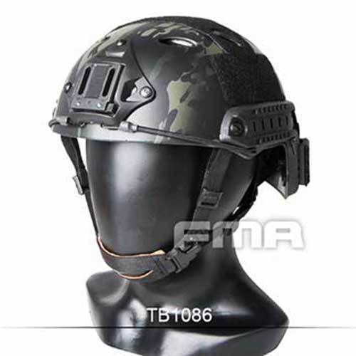 FMA Tactical Adjustable Fast Helmet PJ MultiCam Black NVG Mount TB1086