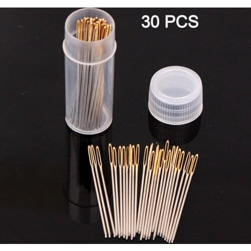 30pcs Cross Stitch Needles Gold Tail Needle Blunt Embroidery Needle Cross Stitch Needlework Tools