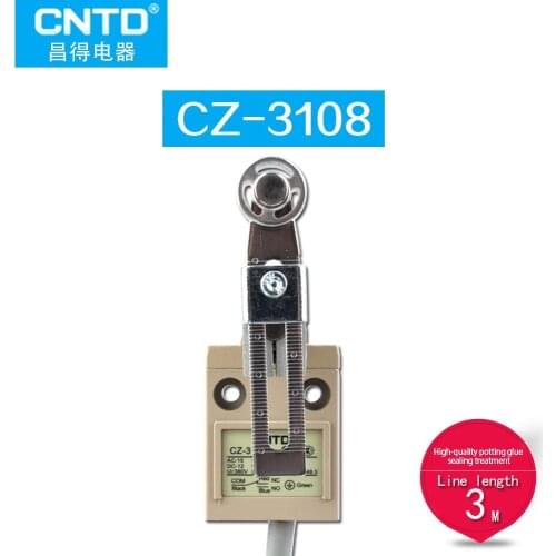 CNTD CZ-3 Series Travel Limit Switch Waterproof and dustproof oil resistant Line 3 meters long Scalable scroll bar IP67 CZ-3108