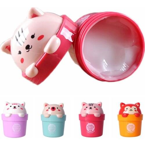 30ml Makeup Hand Cream Lovely Cartoon Cat Maquiagem Pink Whitening Solid Makeup Palette Hand Mask Hand Moisturizer