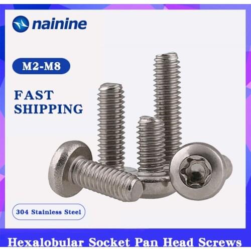 GB2672 [M2-M10] ISO14583 Six Lobe 304 Stainless Steel Pan Head Torx Machine Security Screw Round Anti-theft A050